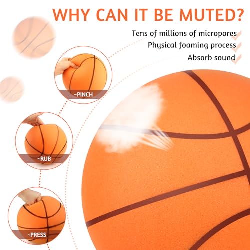 **Quiet Indoor Basketball (Size 7, 29.5") - Soundproof for Dribbling Practice (Orange)**
| **Noise-Free Size 7 Basketba 