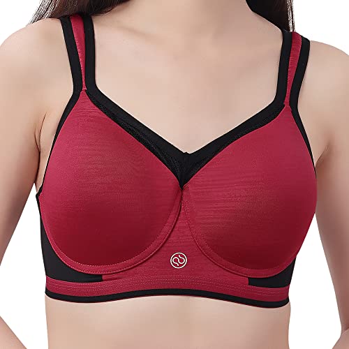 Image of SOIE Women Full Coverage Polyamide Spandex High Impact Padded Non Wired Sports Bra