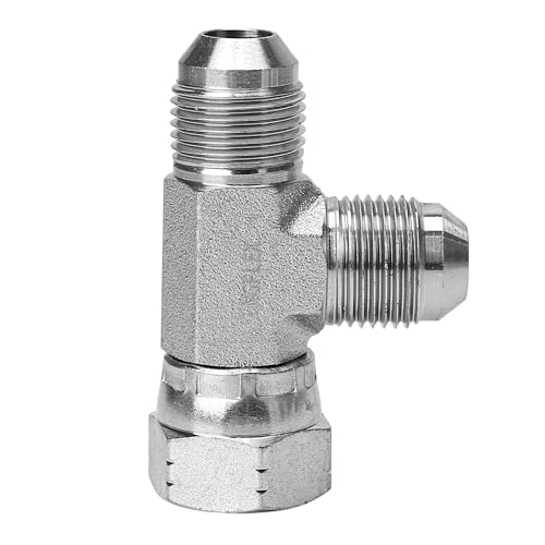 Image of 6602-08-08-08 Replacement Run Tee 1 /2 inch (3 /4 inch-16 thread) Male x 1 /2 inch (3 /4 inch-16 thread) Female Swivel x 1 /2 inch JIC Male | Swivel Hydraulic T Adapter Fitting Carbon Steel