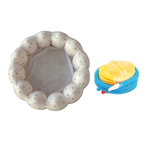 Image of MYADDICTION Petal Inflatable Baby Pool with Pump Baby Pool for Indoor Girls Boys