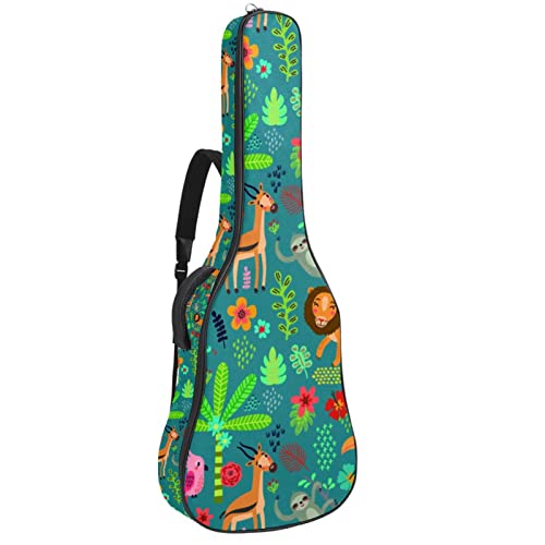 Sac à dos guitare étanche avec organiseur intégré imprimé jungle sauvage