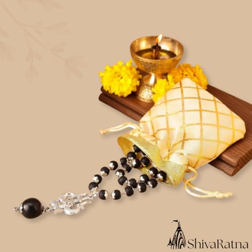 Image of OM Shiva Trishool Karungali Mala | Black Ebony Wood Spiritual Necklace | Protection, Meditation, Healing, Energy Balance, Shiva Bhakti Mala | For Men & Women
