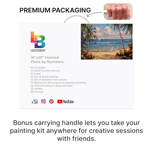 Ledgebay Paint by Numbers Kit for Adults Color Paint By Number 16x20 Framed by Ledgebay - Used condition - Image 8