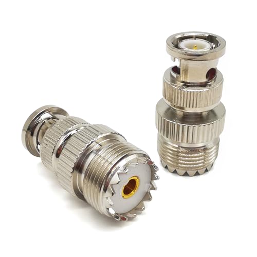 Adaptador UHF hembra a BNC macho coaxial 2 piezas miniatura 1