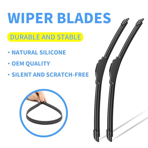 Image of Gavimnal 15 inch+15 inch Silicone Wiper Blades Replacement For 2007 2008 2009 2010 2011 2012 2013 2014 2015 2016 2017 Jeep Wrangler /2018 Wrangler JK,All-Season Front Windshield Wiper Blades(Set of 2)