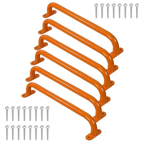 Accessoires de jeu en métal orange lot de 6 poignées haut de gamme pour structure de portique
