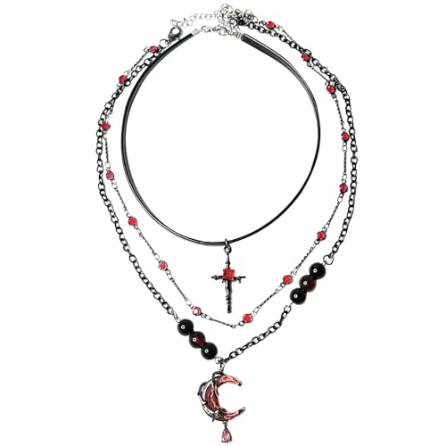 MOSTORY Black Gothic Necklace for Women - Goth Choker for Women Witch Jewelry Dark Renaissance Fairy Accessories2