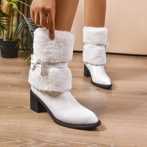 Bottines d'hiver confortables à col synthétique isolant et enfilage rapide