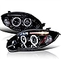 SPEC-D TUNING LED Eyelid Halo Glossy Black Housing Smoke Lens Projector Headlights Compatible with 2006-2008 Mitsubishi Eclipse, 2009-2011 Mitsubishi Eclipse Left + Right Pair Headlamps Assembly