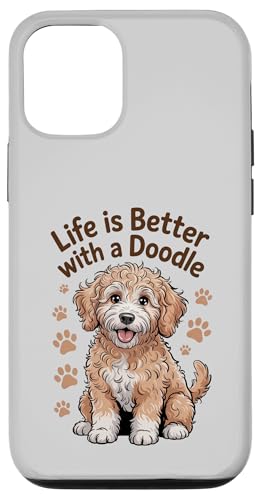Life is Better with a Doodle�AGoldendoodle �X�}�z�P�[�X iPhone 12/12 Pro �p