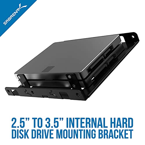 Image of SABRENT 3.5 Inch to x2 SSD / 2.5 Inch Internal Hard Drive Mounting Kit [SATA and Power Cables Included] (BK-HDCC) (Pack of 4)