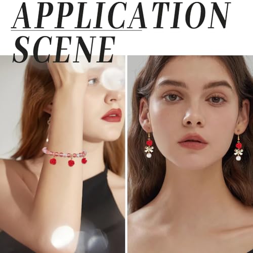 Perles de fleur de Saint Valentin rouges pour créer des cadeaux uniques - 5
