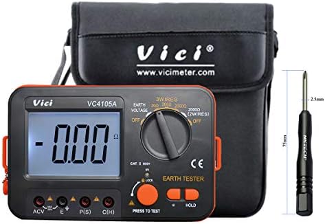 NKTECH VICI VC4105A LCD Digital Multimeter Multimetro Diagnostic-tool Tester Earth Ground Resistance 2000Ω Voltage Meter + TL-1 Screwdriver