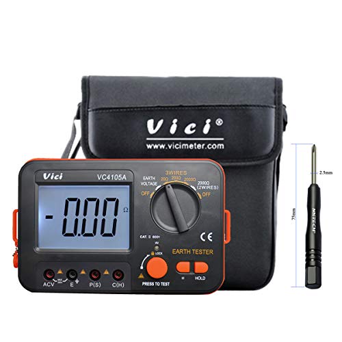 Nktech Vici Vc4105A Lcd Digital Multimeter Multimetro Diagnostic-Tool Tester Earth Ground Resistance 2000Ω Voltage Meter + Tl-1 Screwdriver #TOP3