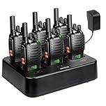 Retevis H777H Walkie Talkies, Walkie Talkies for Adults with Screen, Rechargeable 2 Way Radio with 6 Way Charger, Flashlight, Two Way Radio with Emergency Alarm for Business, School (Black, 6 Pcs)