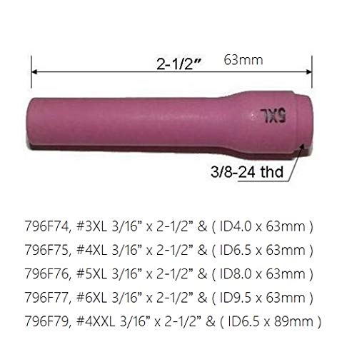 KIT TIG Ugello in allumina extra lungo 3# 796F74