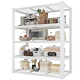 Himimi 72' H Garage Shelving 3000LBS Storage Shelves Heavy Duty Garage Shelves, Adjustable 5 Tier Metal Shelving, Industrial Utility Shelf for Garage Pantry Basement, 48' W x 24' D x 72' H, White
