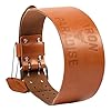 Fitness Belt,Leather Weight Lifting Belt, for Men Women Lumbar Back Support, Gym Powerlifting Training (Color : Brown, Size : 70-86CM)