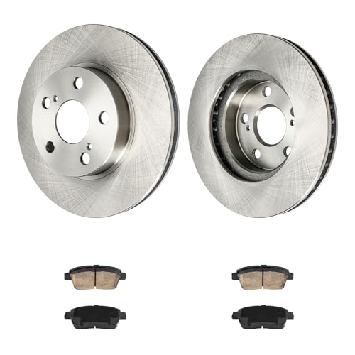 Image of KAX Front Brake Kit, OE Brake Rotors and Ceramic Brake Pads | Fits Toyota Prius 2004 2005 2006 2007 2008 2009, Automotive Replacement Brake Kit