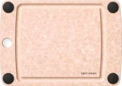 Image of Epicurean All-In-One Cutting Board with Non-Slip Feet and Juice Groove, 10 inch x 7 inch, Natural /Black