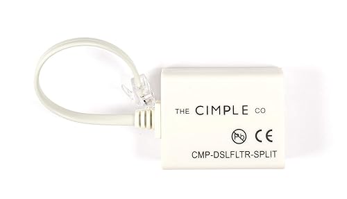 Miniatura 2 de THE CIMPLE CO Filtro de teléfono para módem, paquete de 3, divisor DSL, 2 cables, 1 línea, elimina el ruido de las líneas telefónicas, para fax,