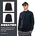 ZVX Men's Polo Sweater Fashion Button Collar Sweater Black 3X-Large