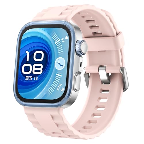 CZhkg Silicona Textura Ondulada Pulseras para Huawei Watch Fit 4 Pro Strap, Transpirable Bands Deportiva Correa Wristband Correa de Reloj Brazalete para Huawei Watch Fit 4 / Fit 3 (rosa)