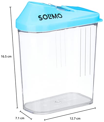 Image of Amazon Brand - Solimo Plastic Storage Containers with Sliding Mouth (Set of 12, 750ml, Blue)