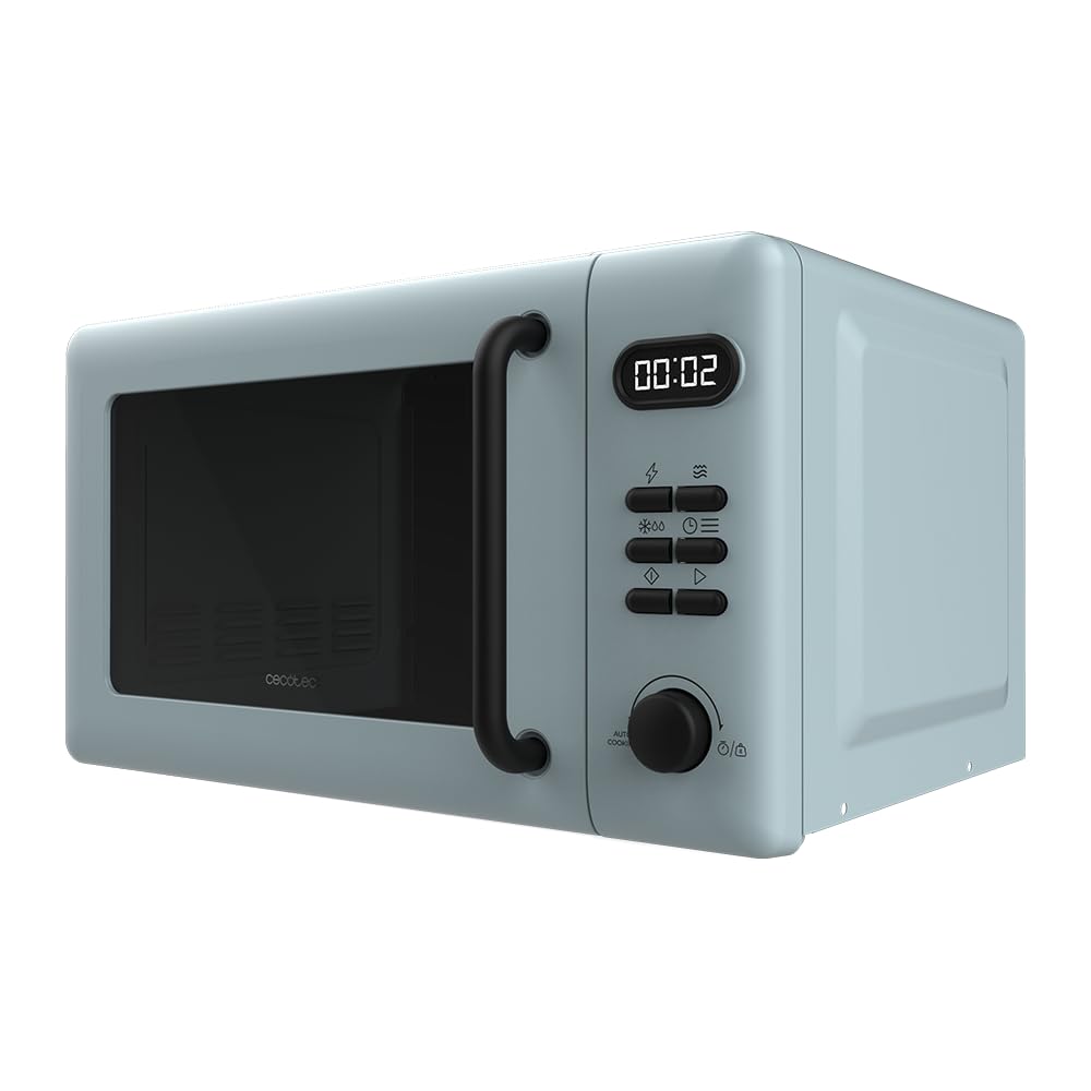 Cecotec Forno a Microonde con Grill Da 20 Litri Proclean 5110 Blue. 700 W In 6 Livelli E Griglia Da 800 W, Modalità Scongelamento, Segnale Fine Cottura, Lampada Interna, Timer 30 Minuti, Design Blu