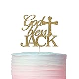 Personalised God Bless Cake Topper with name, Baptism, Communion Cake Topper, 1st Confirmation Custom Cake Topper, Baptism Topper with Name