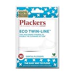Plackers Eco Twin Line Flossers, Dental flossers, Double Cleaning Action, Two Floss Threads, The Easy Way to Floss, Folding-Out Toothpick, Recycled Plastic Handle