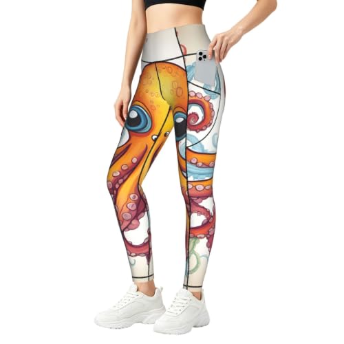 Conjuntos de entrenamiento de mujer con leggings con estampado de pulpo moderno