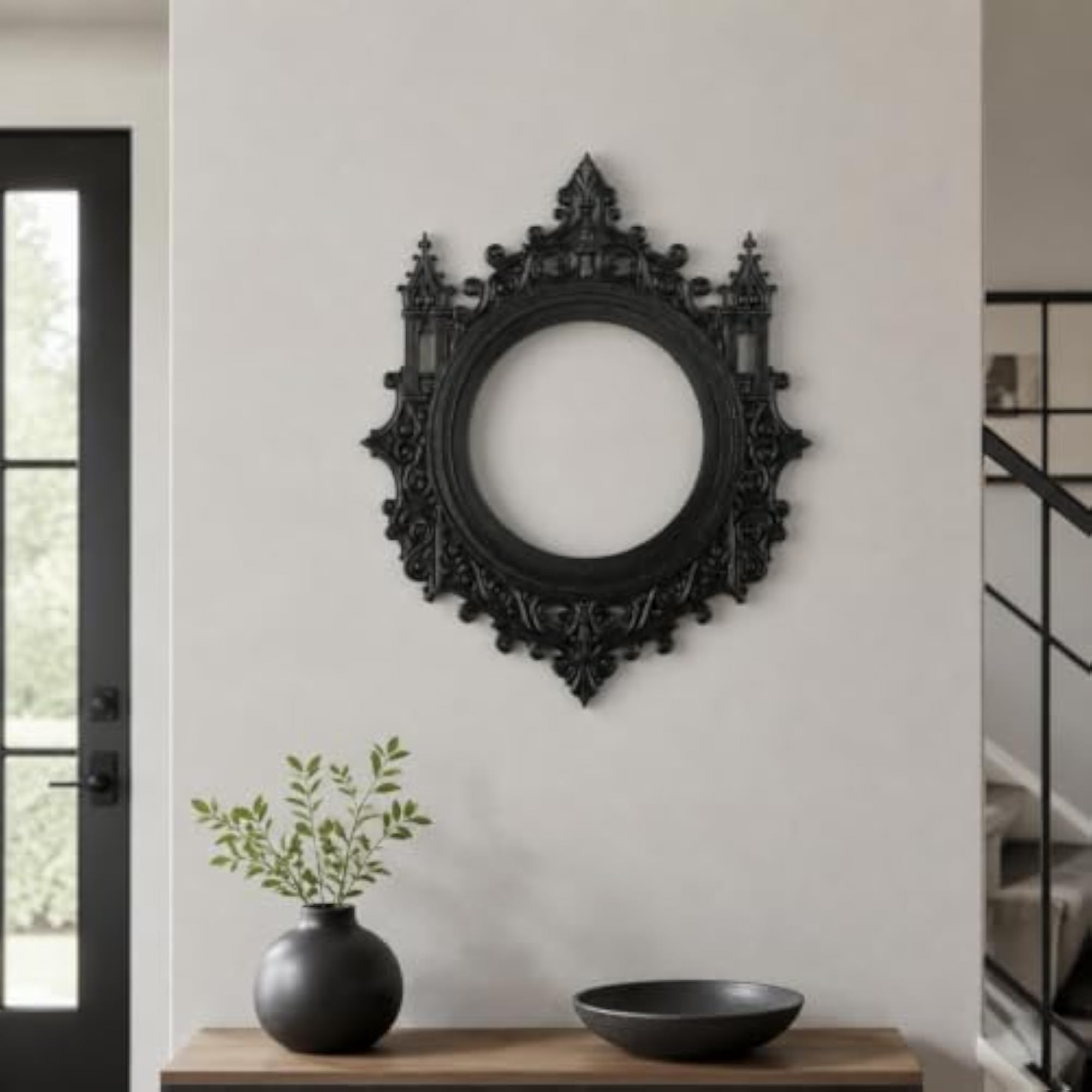 Castle Silhouette Wall Decor, Gothic Open Picture Frame