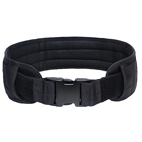 Azarxis Tactical Battle Belt Heavy Duty Molle Military Nylon Waist Belts Adjustable For Men Women Airsoft Shooting Paintball Hunting Outdoor Sports (Black) #TOP30