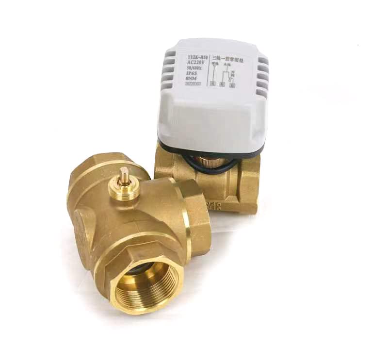 Válvula de bola motorizada de 3 vías DN40 12VDC impermeable para control de flujo 5