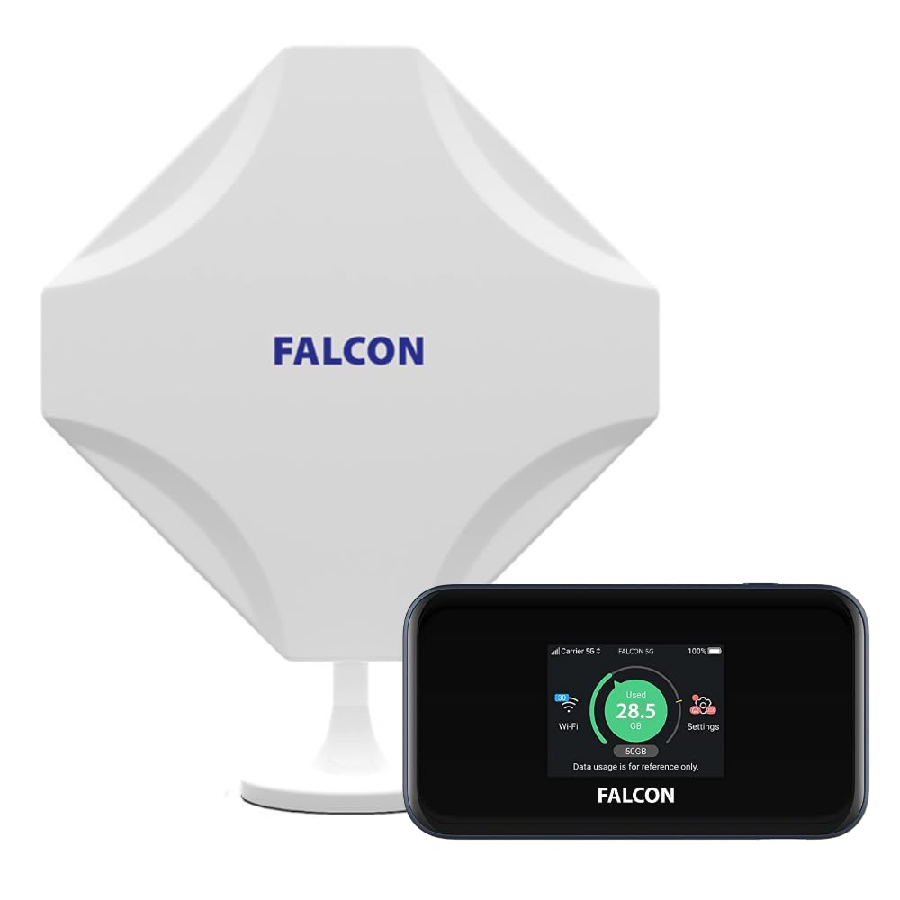 Falcon EVO LTE Router Mobile 5G, Mobile Broadband Internet System, 5G-capable MiMo Window Antenna for Motorhomes and Caravans with 1800Mbps Mobile CAT22 WiFi Router Portable WiFi Wifi booster