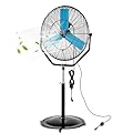 pasapair 24” Industrial Outdoor Misting Pedestal Fan – IPX5 Waterproof Cooling Fan for Patios – Portable Fan with 4 Wheels – 8.2 FT Cord, GFCI Plug & 360° Pitch Rotation– ETL Approved