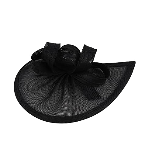 Zivyes Black Fascinators for Women Tea Party Hats Kentucky Derby Funeral Hat Church Headband
