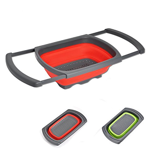 Passoire Rétractable En Silicone Avec Poignées Robustes Sur L