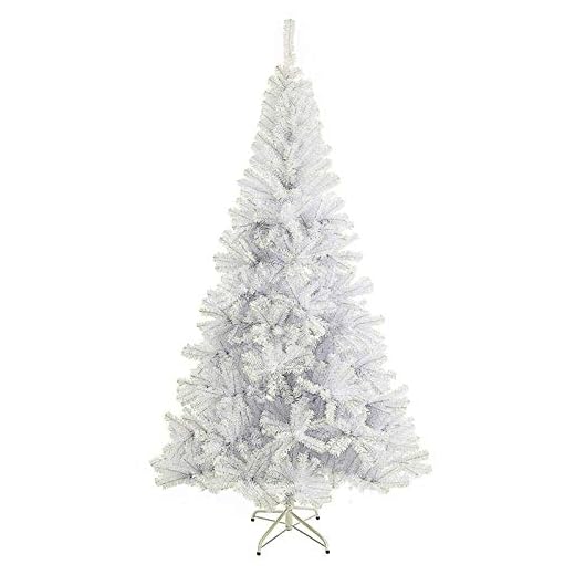 Sunjas Arbre de Noël Artificiel Sapin Artificiel Vert / Blanc 120cm-210cm (200-700RAMAS) (Blanc 180cm)