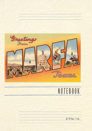 Vintage Lined Notebook Greetings from Marfa, Texas