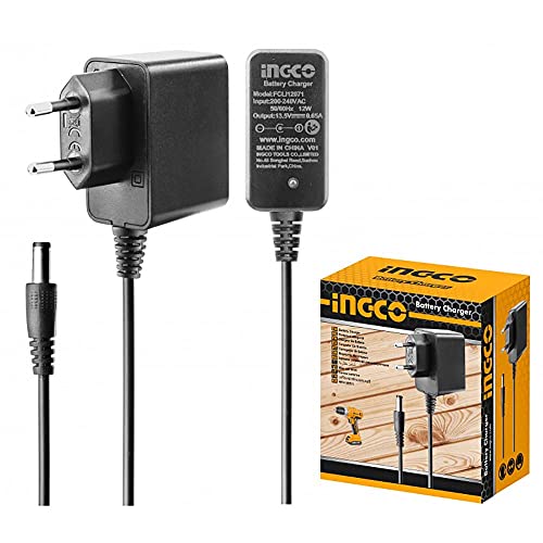 Ingco Cargador 12V Batería Cargador Electroherramientas Herramientas Eléctricas como Taladro Destornillador Antorcha Pistola Pegamento Caliente y muchos más