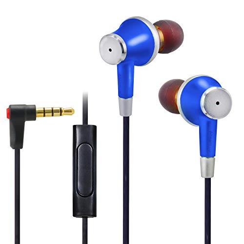 ALTEAM Wired in-Ear Headphones with in-Line Microphone, Noise Isolating Earphone, Lightweight, Powerful Bass Stereo Sound, ErgoFit Design Earbuds, 3.5mm Jack for iOS Android Cellphones MP4, Blue