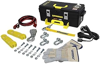 Superwinch 1140222 Winch2Go 12V DC Electric Portable Utility Winch 4000lb/1814.4kg Single Line Pull with Steel Mounting Plate, Integrated Hawse Fairlead, 7/32