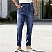 Women's High Waisted Faux Jeans Stretchy Straight Leg Loose Fit Tummy Control Denim Pants Trendy Fashion Y2K Pant Dark Blue