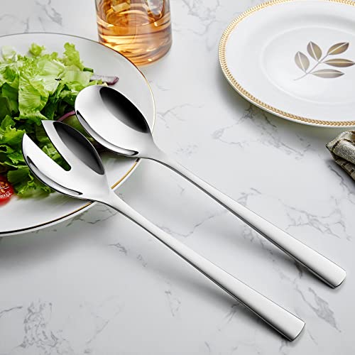 Keawell Premium Salad Servers, 18/10 Stainless Steel, 2-Piece Salad Serving Set, Dishwasher Safe, Gift Box. Perfect To Going With Any Collection #TOP2
