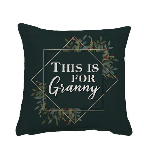 Getagift This Is For Granny Themed Funny Cushion Cover, Throw Pillow Cover. – Gift For Christmas (Design 3) (Linen (45 x 45 CM))