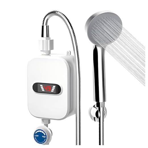 Pequeño Calentador De Agua Eléctrico Instantáneo Ducha Con Grifo 220v, 3500W Calentador De Agua Termostático Con Pantalla Digital Para Baño, Cocina, Lavadero, Enchufe De La UE, Calentamiento Rápido