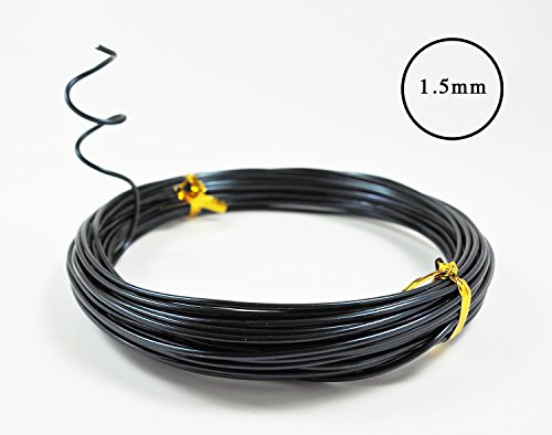 Anodized Aluminum Bonsai Training Wire 5-Size Starter Set With Canvas Bag - 1.0Mm, 1.5Mm, 2.0Mm, 2.5Mm, 3.0Mm (147 Feet Total) - Choose Your Color (5 Sizes, Black) #TOP5