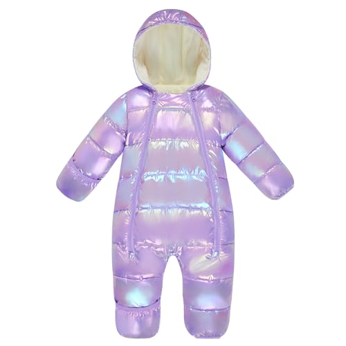 uideazone Toddler Snowsuit 18-24 Month Baby Girls Snow Suit Infant Hooded Romper Snow Wear One Piece Puffer Coats for Outdoor Snow Play 2t